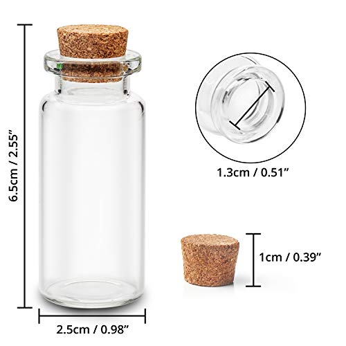 BELLE VOUS Mini Botellas de Vidrio con Tapón de Corcho (36 Piezas) - 20ml Tarro Vintage Transparente para Mensaje Deseo, Almacenar Accesorios Pequeños, Decor Boda Hogar y Fiesta, Micro Arte