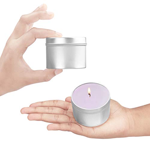 Belle Vous Pack 24 Latas Aluminio con Tapa para Hacer Velas -Caja Metalica Pequeña 12 ml, Contenedores para Velas - Mini Contenedores Artículos Pequeños, Bálsamos, Gel, Cosméticos, Hierbas y Especias