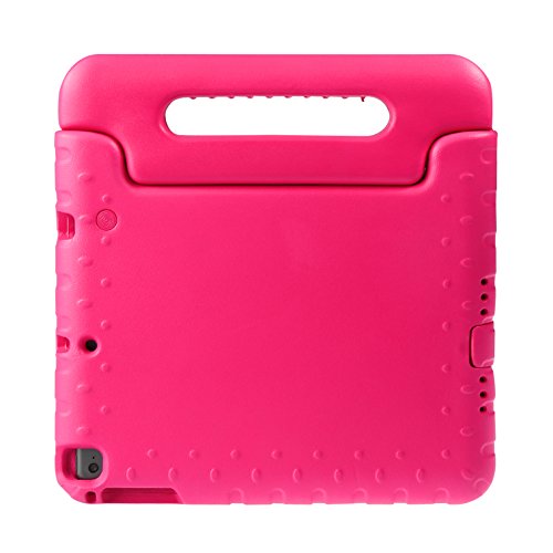 BelleStyle Funda para iPad 2018/2017 9.7 Pulgada - EVA Prueba de Choques Protector Niños Case Convertible Manejar Cubierta de Soporte para iPad 9.7 Pulgadas 2018/2017, iPad Air 2 y iPad Air (Rosa)