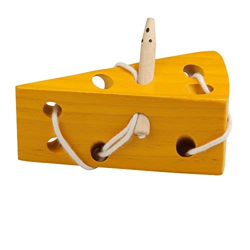 BelleStyle Montessori Activity Wooden Cheese Toy, Niños Niños Aprendizaje Temprano Educativo Bloque de Madera Rompecabezas de Juguete