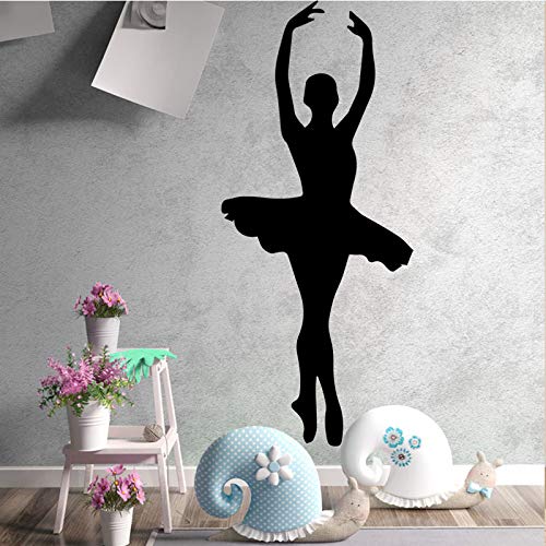 Belleza bailarina PVC calcomanías de pared decoración del hogar niña habitación pegatinas de pared ballet papel tapiz impermeable familia decoración de la pared pegatinas A5 L 30cm X 69cm