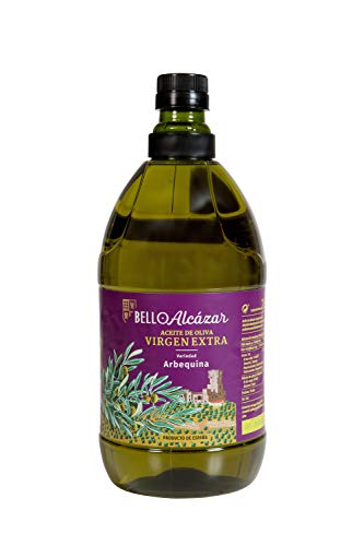 BELLOALCAZAR - ACEITE DE OLIVA VIRGEN EXTRA ARBEQUINA 100% - CAJA DE 6 BOTELLAS DE 2 LITROS