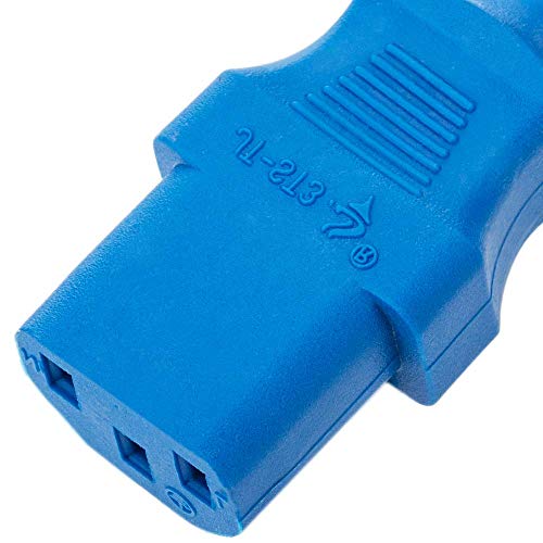 BeMatik - Cable eléctrico de alimentación IEC60320 C13 a schuko Macho acodado de Color Azul 1.8m