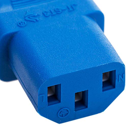 BeMatik - Cable eléctrico de alimentación IEC60320 C13 a schuko Macho acodado de Color Azul 1.8m