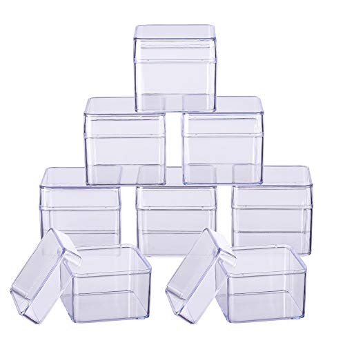 BENECREAT 10 Pack Cajas Cuadrado de Alta Transparencia Contenedores de Plástico Cajón Organizadores para Artículos de Belleza Otros Artículos Pequeños