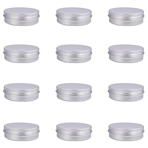 BENECREAT 12 Pack 100ml Lata de Aluminio Caja de Aluminio Redondas con Tapa de Rosca Contenedores Metálicos - Ideal para Almacenar Especias, Dulces, Té o Pastillas (Platino)