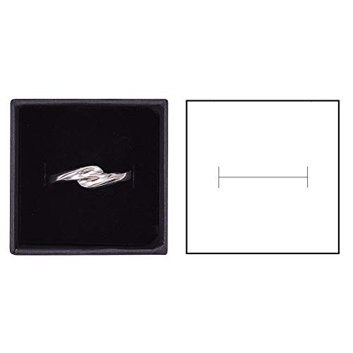 BENECREAT 24 Pack Negra Caja de Joya Caja de Cartón Craft con Almohadilla de Terciopelo Elegante para Presentación de Anillo 5.7x5.7x3.7cm