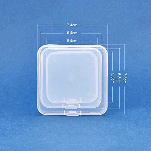 BENECREAT 27 Pack Caja de Contenedores de Almacenamiento de Plastico Transparente de Tamaño Mixto, Pequeña, con Tapa para Artículos, Pildoras, Joyas