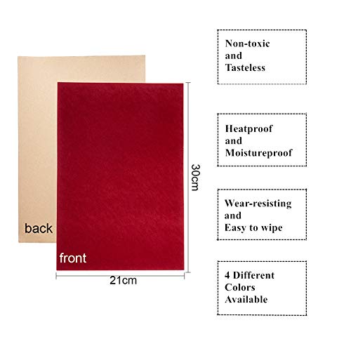 BENECREAT 40PCS Hojas Adhesivas de Respaldo Tela de Terciopelo (Rojo Oscuro), Hoja A4 (21x30cm) Autoadhesivas Duraderas y Resistentes Multiuso Ideales para Arte