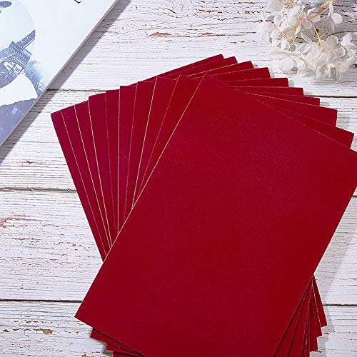 BENECREAT 40PCS Hojas Adhesivas de Respaldo Tela de Terciopelo (Rojo Oscuro), Hoja A4 (21x30cm) Autoadhesivas Duraderas y Resistentes Multiuso Ideales para Arte