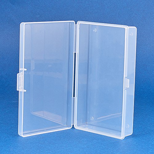 BENECREAT 6 Pack Caja de plastico Transparente con Tapas abatibles para articulos, Pastillas, Hierbas, Cuentas pequenas-13.2cmx7.7cmx3cm