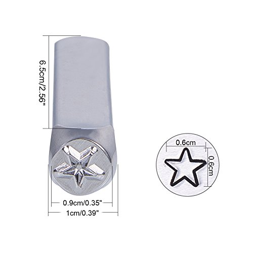 BENECREAT 6mm 1/4" Herramienta de Estampado de Dibujo,Sello de Metal Sellos de Perforado Puzones para Estampado de Patrones sobre Joyería,Metal, Madera y Cuero