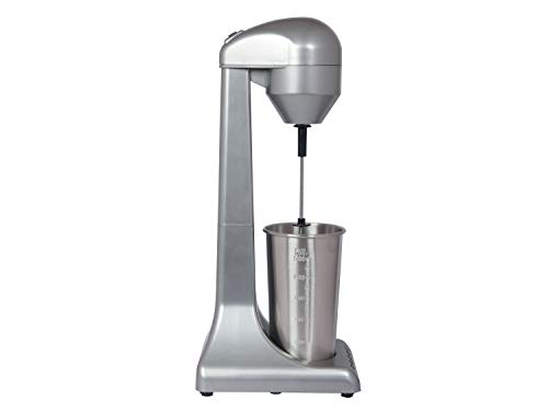 Beper - Batidora para Frappè, Milkshake, Café Frío, Batidos y Cócteles, 2 Velocidades, Contenedor de Aluminio 0.5 L, 100 W, Plateado