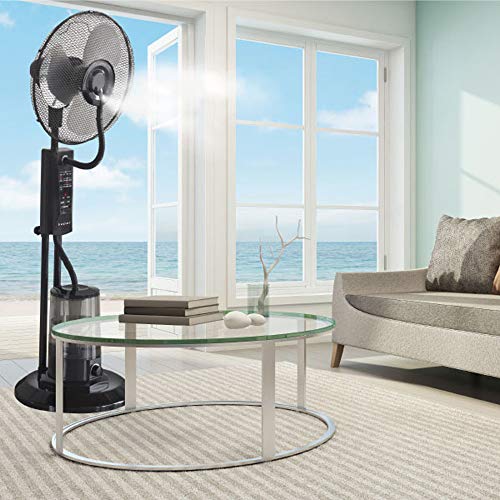 Beper Ventilador con Nebulizador VE.501 Diámetro 45cm, Depósito 3L, 75W, 75 W, 3 Velocidades, Negro