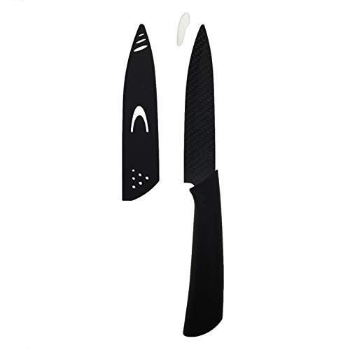 BERELA HOME Cuchillo de cerámica Profesional, Cuchillo cerámica 12.7 cm con Funda. Nuevo diseño Cuchillo cerámico con Estilo Fibra de Carbono