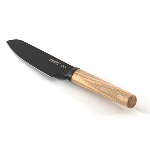 BergHOFF Ron - Cuchillo antiadherente de cerámica con revestimiento de titanio, acero negro, 6 x 3 x 31 cm