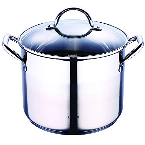 Bergner 18 cm Olla 24X18.5CM 8.2L C/T Gourmet Acer.INOX, Acero Inoxidable 18/10, 304 S/S, 24 cm