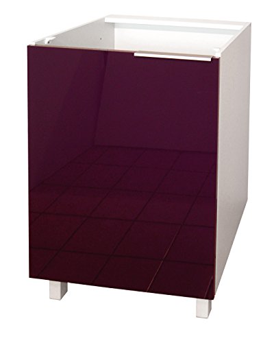 Berlenus CP6BA - Mueble bajo de Cocina con 1 Puerta (60 cm), Color Morado Brillante