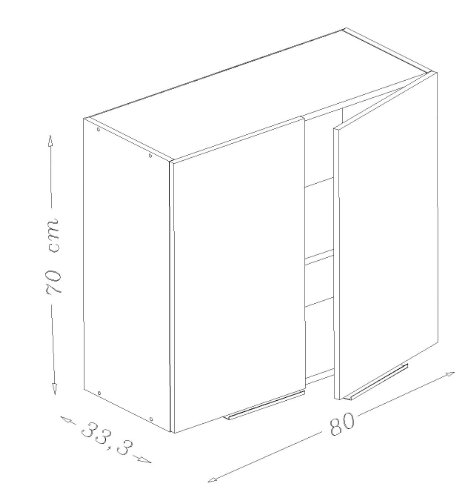 Berlenus CP8HA - Mueble Alto de Cocina (2 Puertas, 80 cm), Color Berenjena Brillante