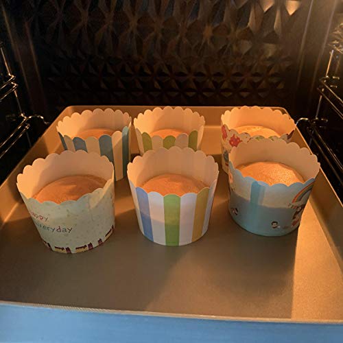 Bertacy 100 Piezas Cupcake de Papel Molde de Muffin de Postre Casos de Envoltura de la Magdalena a Prueba de Grasa Liner de Moldes de horneado