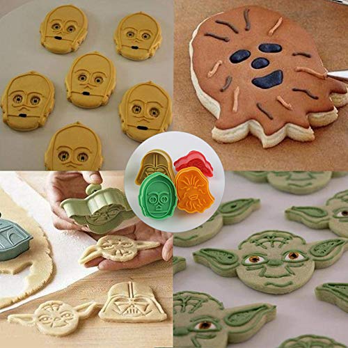 BESLIME Star Wars Moldes 8 Piezas Moldes para Galletas Star Wars, Molde de Galletas de Primavera, DIY Primavera Émbolo Molde, para Hornear la Pasta de Azúcar Decoración