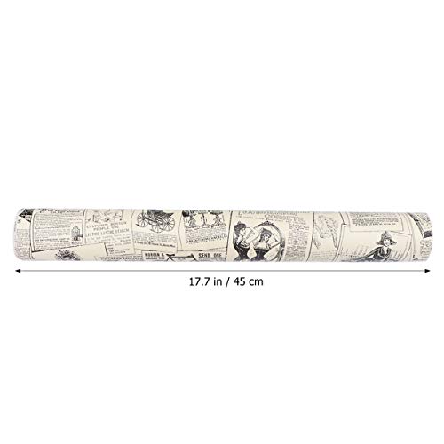 BESPORTBLE 1 Rollo de Papel Tapiz de Periódico Pegatina Pvc Retro Papel Tapiz Impermeable Papel Tapiz de Escritorio Decorativo Etiqueta de La Pared para El Hogar