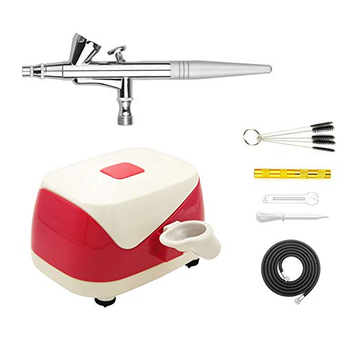 BESTA Abest - Kit de aerógrafo Profesional con Mini compresor de Aire, Kit de Limpieza aerógrafo para Maquillaje aerógrafo, Pasteles, Tatuajes, decoración de uñas