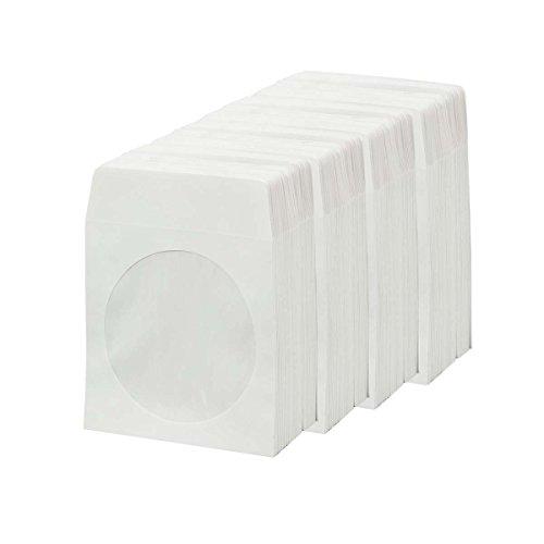 BestDuplicator - Sobres de papel con solapa y ventana transparente (400 mangas), color blanco