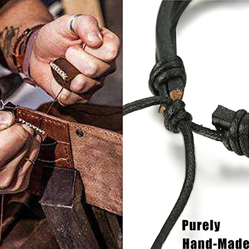 Besteel 10Piezas Pulsera Cuero para Hombre Mujer Pareja Brazalete Trenzado Plusera Cordón, Ajustable