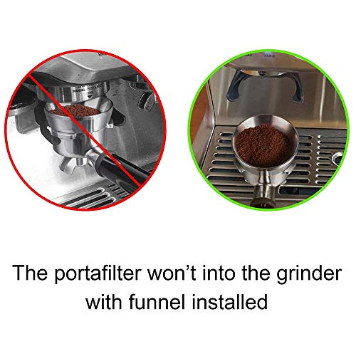 Bestine - Embudo dosificador de café de acero inoxidable compatible con Portafilter (54 mm)