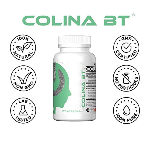 Bestme Colina Bt ✔ Bitartrato de Colina 250 Mg. Nootrópico Natural para la Memoria y Concentración . Nutriente Esencial Precursor de la Acetilcolina . Alta Biodisponibilidad. 60 Cápsulas