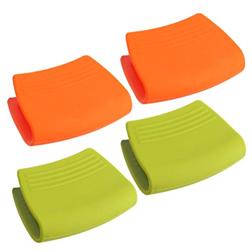 BESTONZON Besto nzon 2 pares Mini Horno Mitt resistente al calor Cocinar Pinza Mango Silicona Manopla (Color al azar)