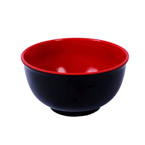 BESTONZON Cuenco de sopa japonés 1pc / Cuencos de sopa de fideos/Cuencos de cereales, Color rojo negro doble, Adecuado para sopa, arroz o pasta (19x9cm)