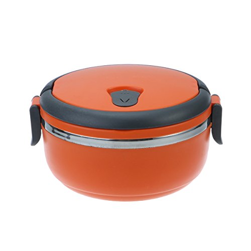 BESTonZON Fiambrera de Bento de Acero Inoxidable con Aislamiento Térmico Contenedor de Alimentos Cajas de Comidas (Naranja)