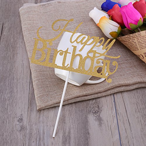 BESTOYARD 10 Piezas Happy Birthday Cake Topper Cake Decorations Suministros para Fiestas (Dorado)