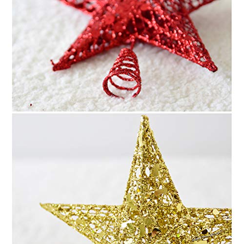 BESTOYARD Estrella de Árbol de Navidad de Cinco Puntas para Árbol de Navidad Decoración Árbol de Navidad (Dorados) 12 cm