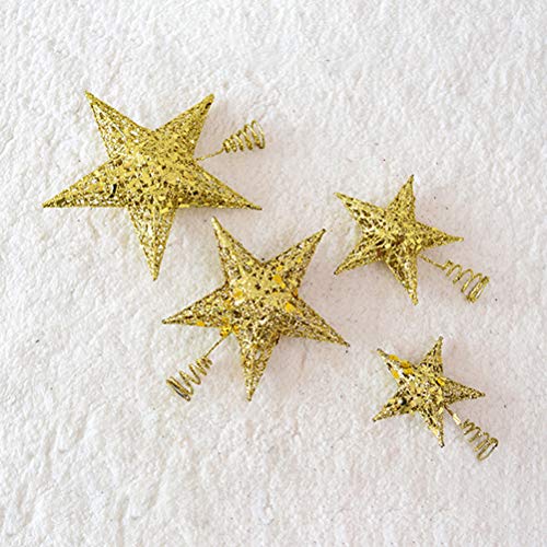 BESTOYARD Estrella de Árbol de Navidad de Cinco Puntas para Árbol de Navidad Decoración Árbol de Navidad (Dorados) 12 cm