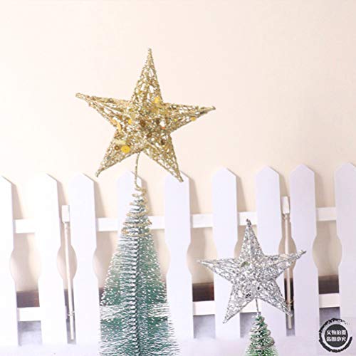 BESTOYARD Estrella de Árbol de Navidad de Cinco Puntas para Árbol de Navidad Decoración Árbol de Navidad (Dorados) 12 cm