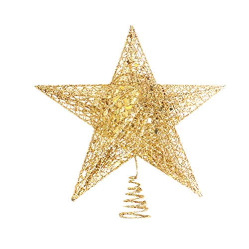 BESTOYARD Estrella de Árbol de Navidad de Cinco Puntas para Árbol de Navidad Decoración Árbol de Navidad (Dorados) 12 cm