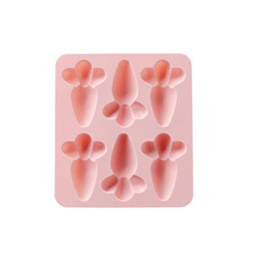 BESTOYARD Moldes de silicona de pascua con forma de zanahoria molde repostería para diy fondant pastel azúcar chocolate tarta (Rosa)