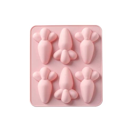 BESTOYARD Moldes de silicona de pascua con forma de zanahoria molde repostería para diy fondant pastel azúcar chocolate tarta (Rosa)