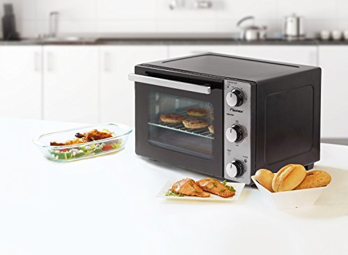 Bestron AOV20 Mini Horno con Calor Superior e Inferior, 1300 W, 20 litros, Negro