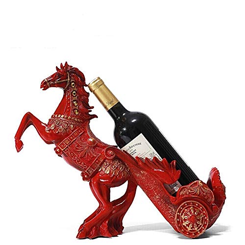 BESTSOON Estante del Vino de Mesa Caballo Ornamento Crafts Estante del Vino Ornamento Creativo del hogar Estante de la Botella de Vino Vitrina para encimeras, despensas y frigoríficos