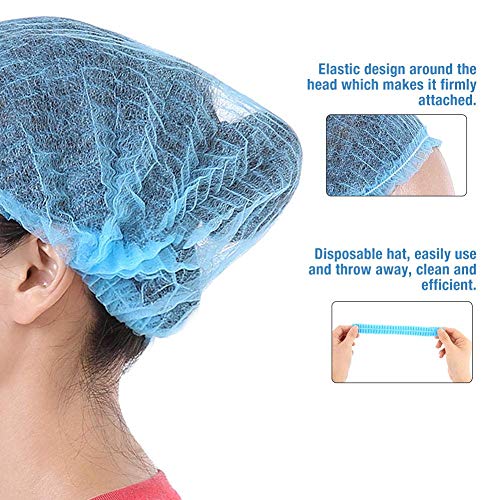 BESTT Gorro Desechable -100PCS Gorro de Ducha no Tejido Comprimido, Sombrero Antipolvo, Azul, para Cosméticos, Belleza, Cocina, Industrias para el Hogar, Hospital, Cirugía