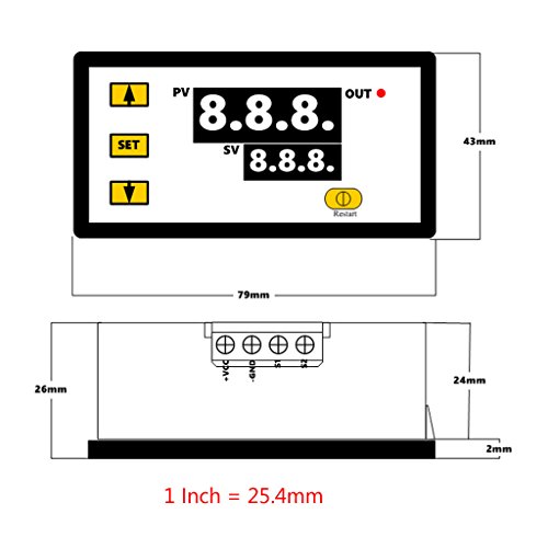 Besttse W3230 - Controlador de temperatura digital con pantalla LED, regulador de termostato, interruptor de control de temperatura, 110 V-220 V