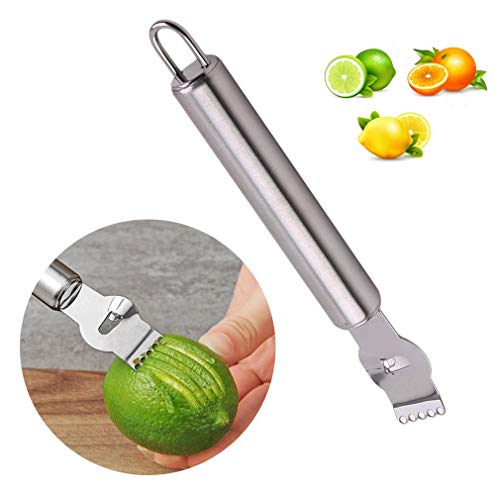 BestWayDigital - Rallador y pelador de limón y cítricos, rallador de acero inoxidable/para cócteles de ginebra/naranjas, lima/herramienta de cocina ergonómica