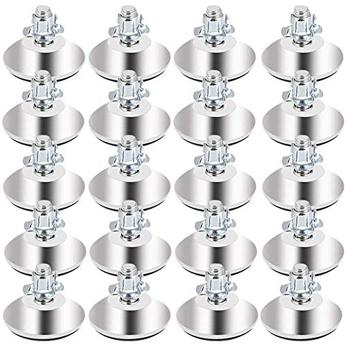 BESTZY 20 PCS Niveladores de Muebles con Tuercas Pie Nivelador para Mueble M8 x 20mm Deslizadores de Nivelación para Guardarropa Mesa Sofá