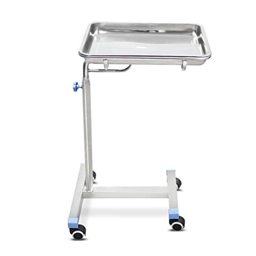 BETIME Bandeja Móvil Mayo Soporte Carretilla De Acero Inoxidable Altura Ajustable Médico Médico Tatuaje SPA Equipo De Salón Cuidado Personal Salón De Tatuajes