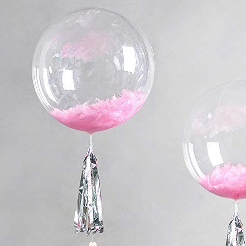 BETOY 10 Globos Redondos de Burbujas para Fiesta, Pulsera, Globo de PVC Transparente para cumpleaños, Bodas, Fiestas, Decoraciones, sin Arrugas, PVC, Transparente, 30,5 cm (18")