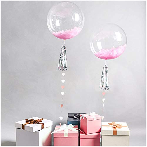 BETOY 10 Globos Redondos de Burbujas para Fiesta, Pulsera, Globo de PVC Transparente para cumpleaños, Bodas, Fiestas, Decoraciones, sin Arrugas, PVC, Transparente, 30,5 cm (18")